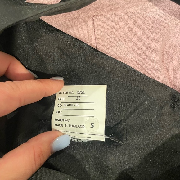 Alfred Sung Halter Satin Tumpet High Slit Gown Dress - Picture 4 of 6